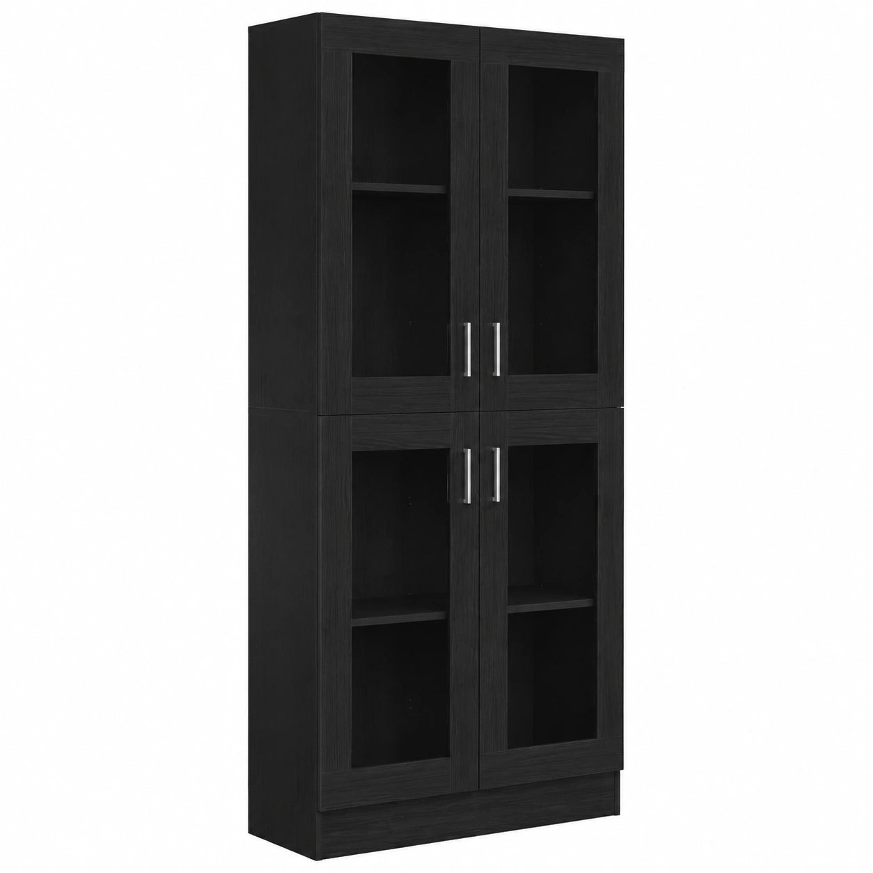 Armoire, en chêne et verre, 82,5 x 30,5 x 185 cm, coloris noir, pour la chambre