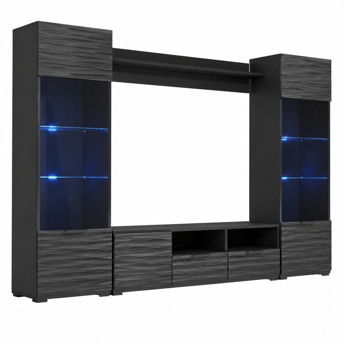 Meuble polyvalent, coloris noir, pour les espaces de vie
