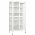 Armoire, en acier et verre trempé, avec rangement, coloris blanc, 90 x 40 x 180 cm, pour la chambre