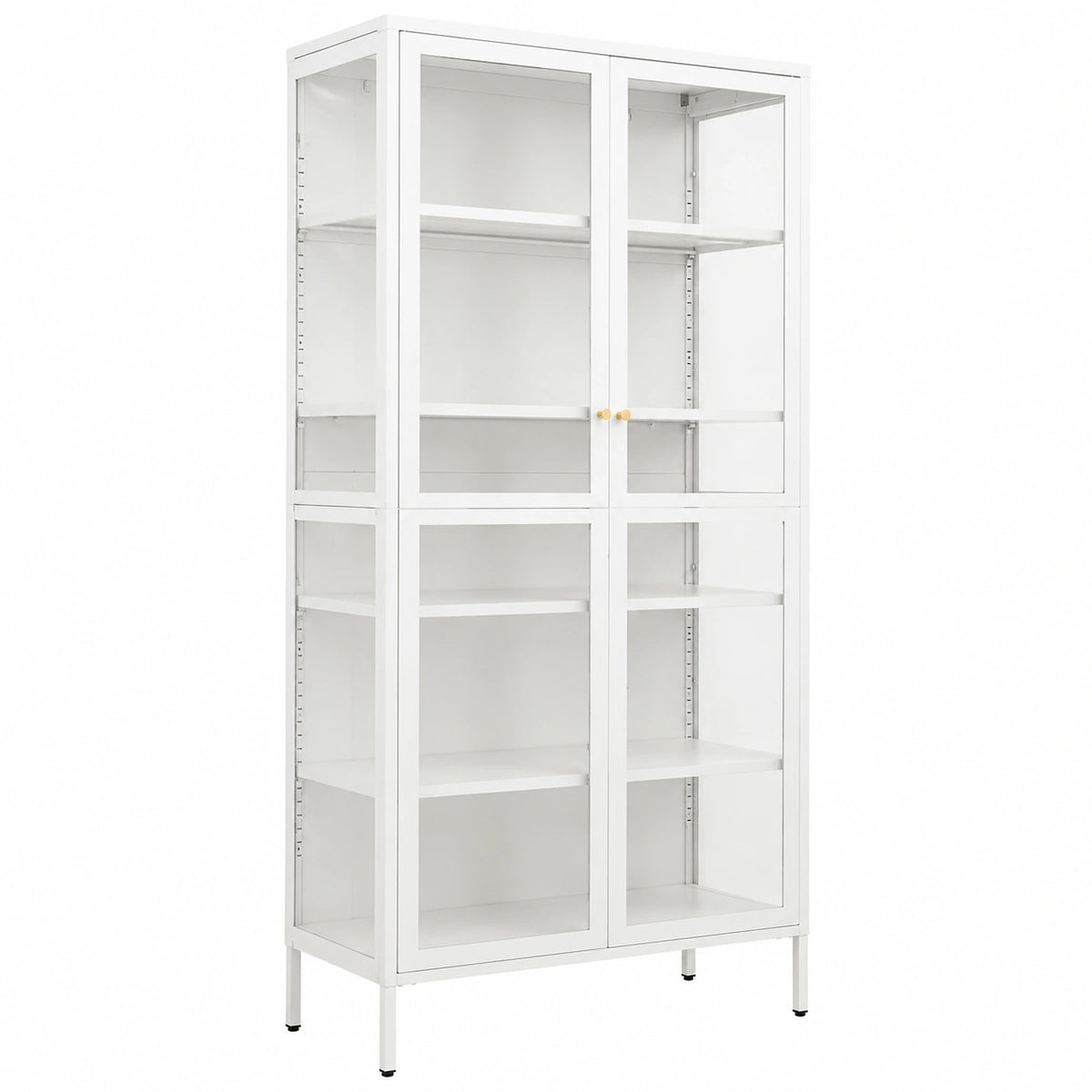 Armoire, en acier et verre trempé, avec rangement, coloris blanc, 90 x 40 x 180 cm, pour la chambre