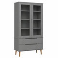 Armoire, en verre, coloris gris, 90 x 35 x 175 cm, pour la chambre