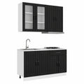 Armoire, avec rangement, coloris noir, 4 pièces, pour la chambre