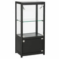 Meuble polyvalent, en verre, coloris noir et gris, pour les espaces de vie