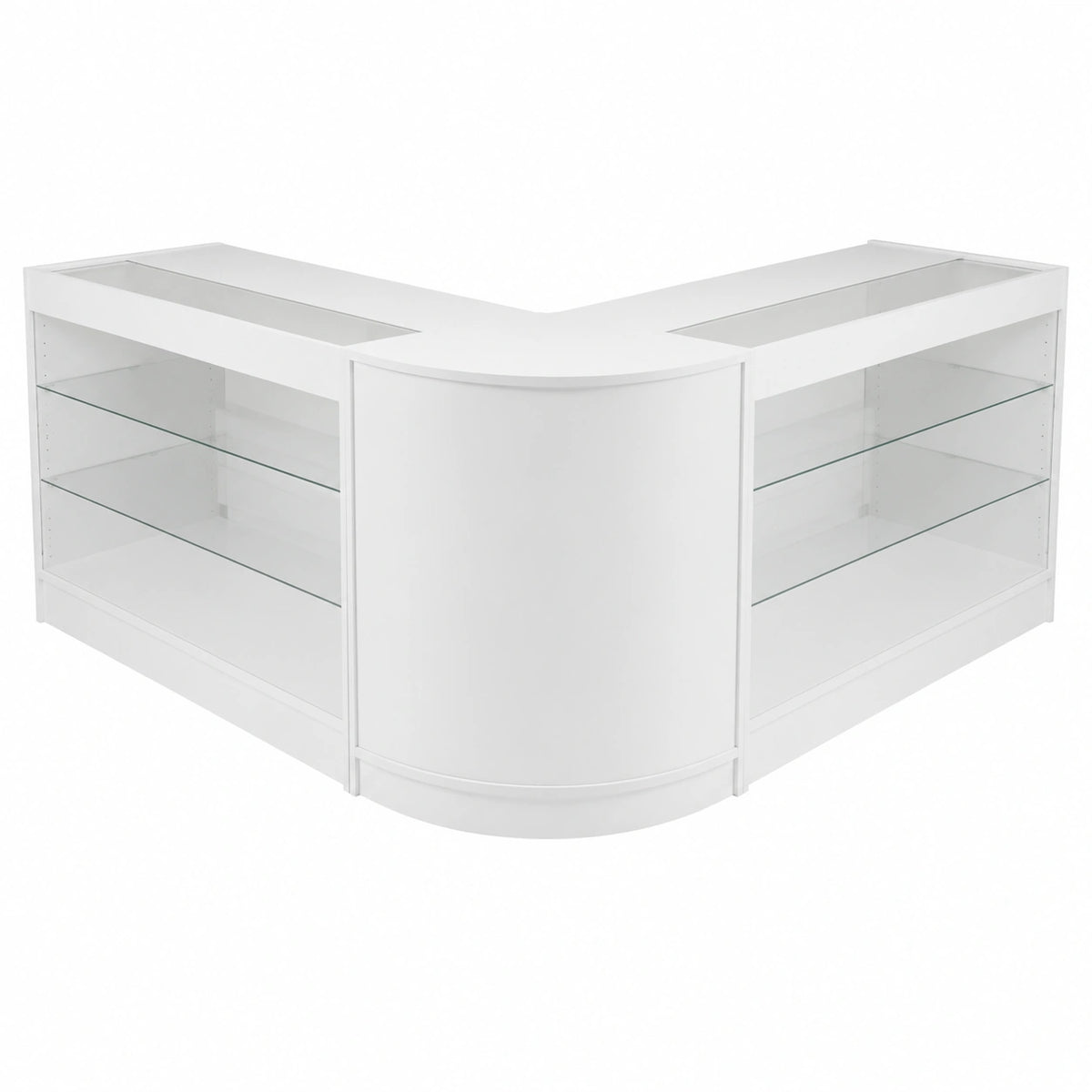Meuble polyvalent, en panneaux de bois et verre, coloris blanc, pour les espaces de vie
