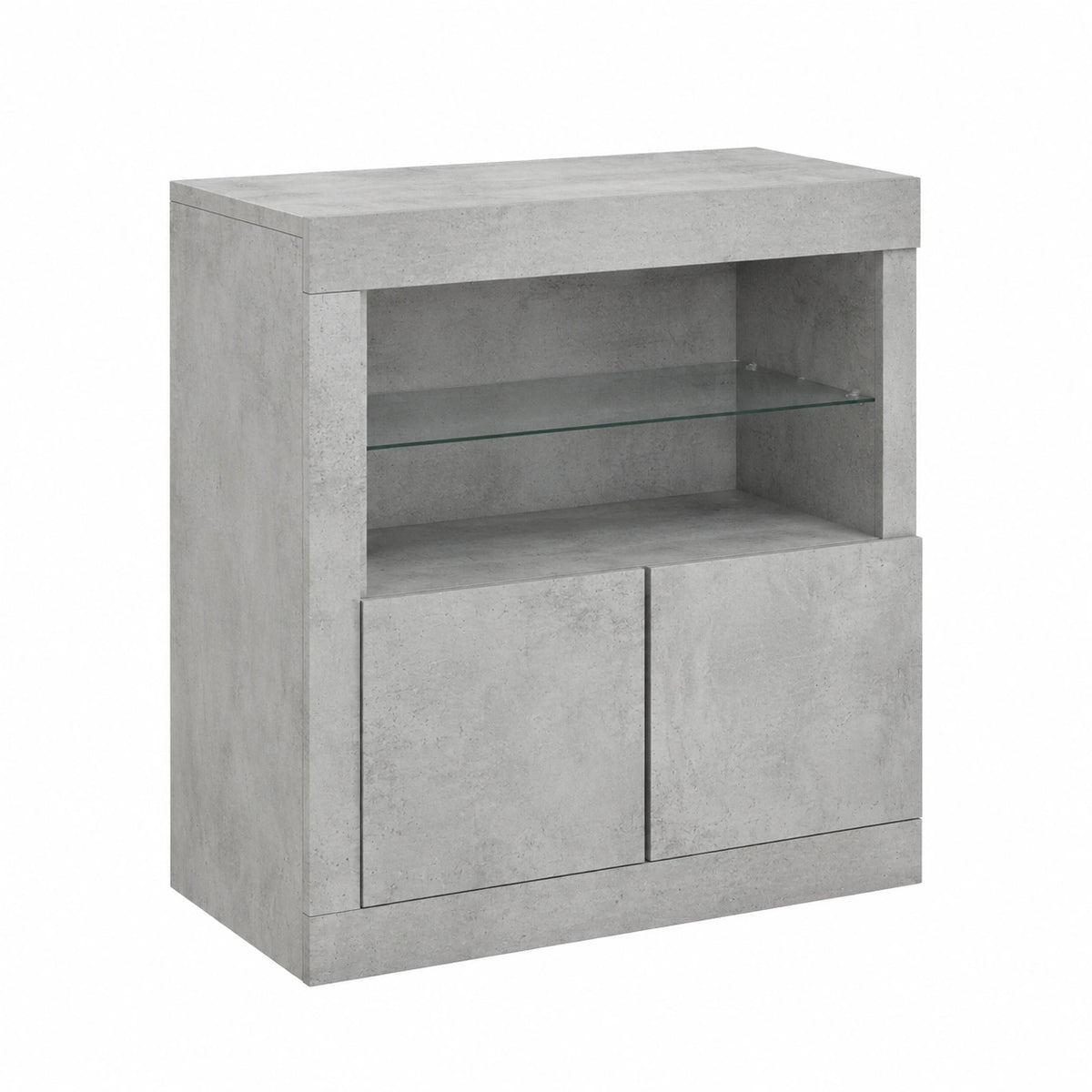 Armoire, avec rangement, avec éclairage LED, avec prise intégrée, coloris gris, 60,5 x 37 x 67 cm, pour la chambre