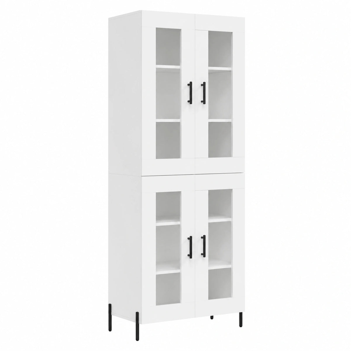 Buffet, 69,5 x 34 x 180 cm, coloris blanc, pour la salle à manger ou le salon