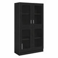 Armoire, en chêne et verre, coloris noir, 82,5 x 30,5 x 150 cm, pour la chambre