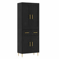 Armoire, avec rangement, avec tiroirs, avec portes, en chêne, coloris noir, 69,5 x 34 x 180 cm, pour la chambre