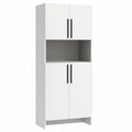 Armoire, avec rangement, avec portes, coloris blanc, 79 x 40 x 175 cm, pour la chambre