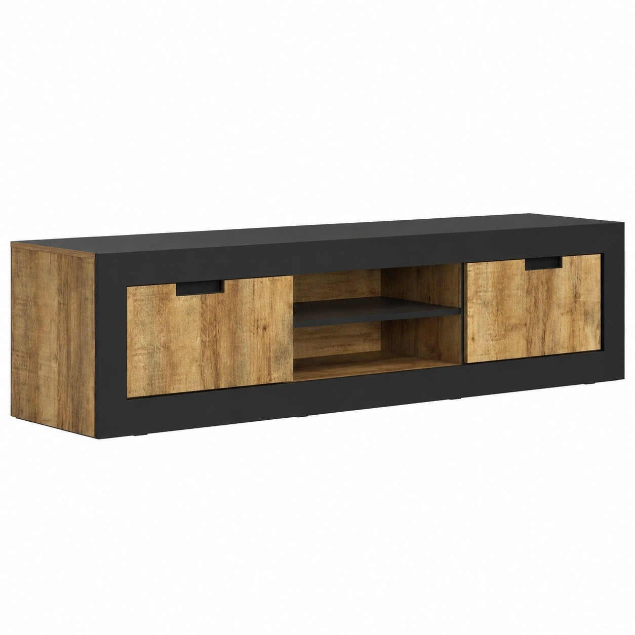 Meuble TV, 180 x 43 x 40 cm, coloris noir, pour le salon