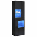 Meuble polyvalent, avec tiroirs, avec éclairage LED, 55 x 38 x 170 cm, pour les espaces de vie