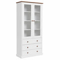 Armoire, avec tiroirs, avec portes, en bois massif, coloris blanc, pour la chambre