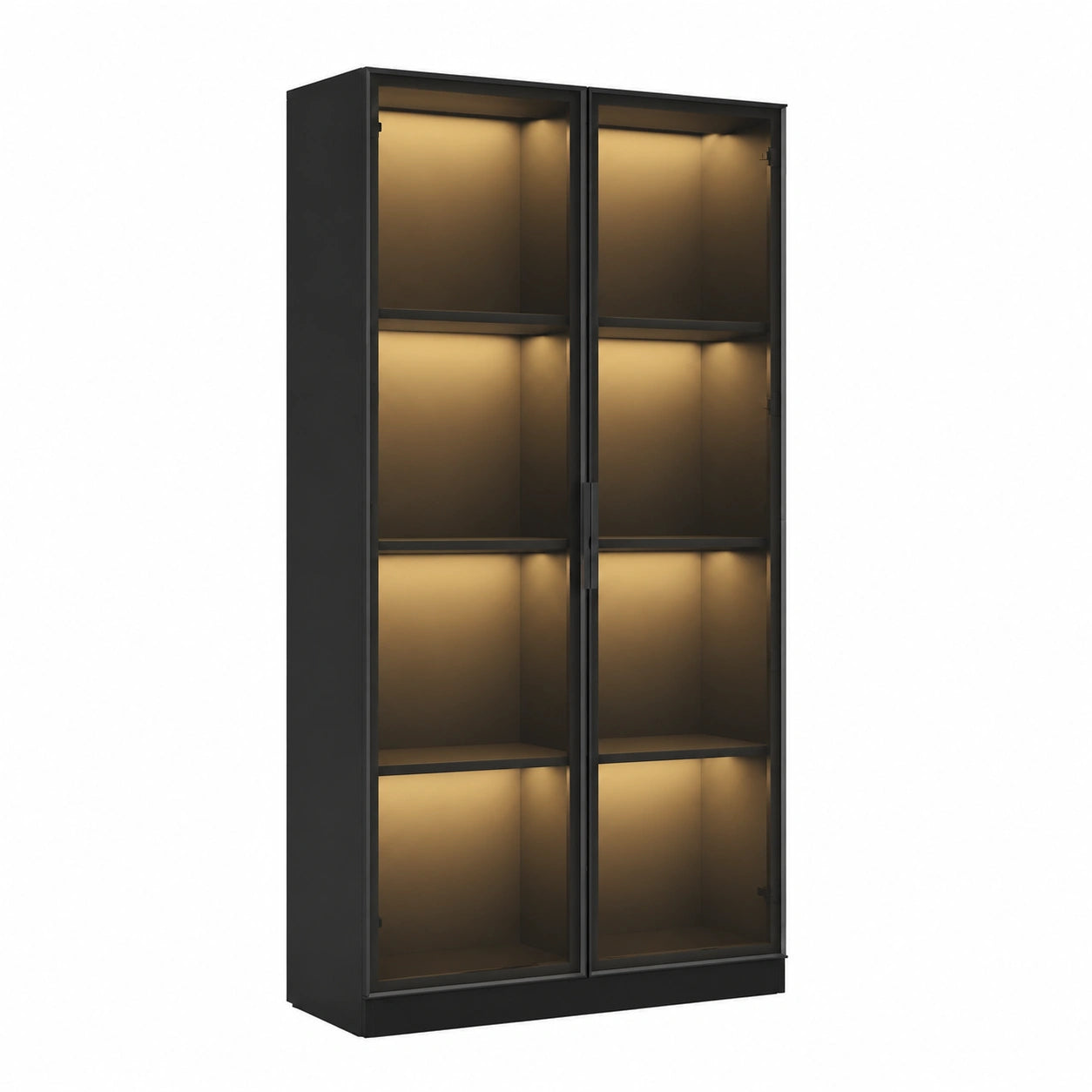 Étagère, avec portes, avec éclairage LED, pour les espaces de vie