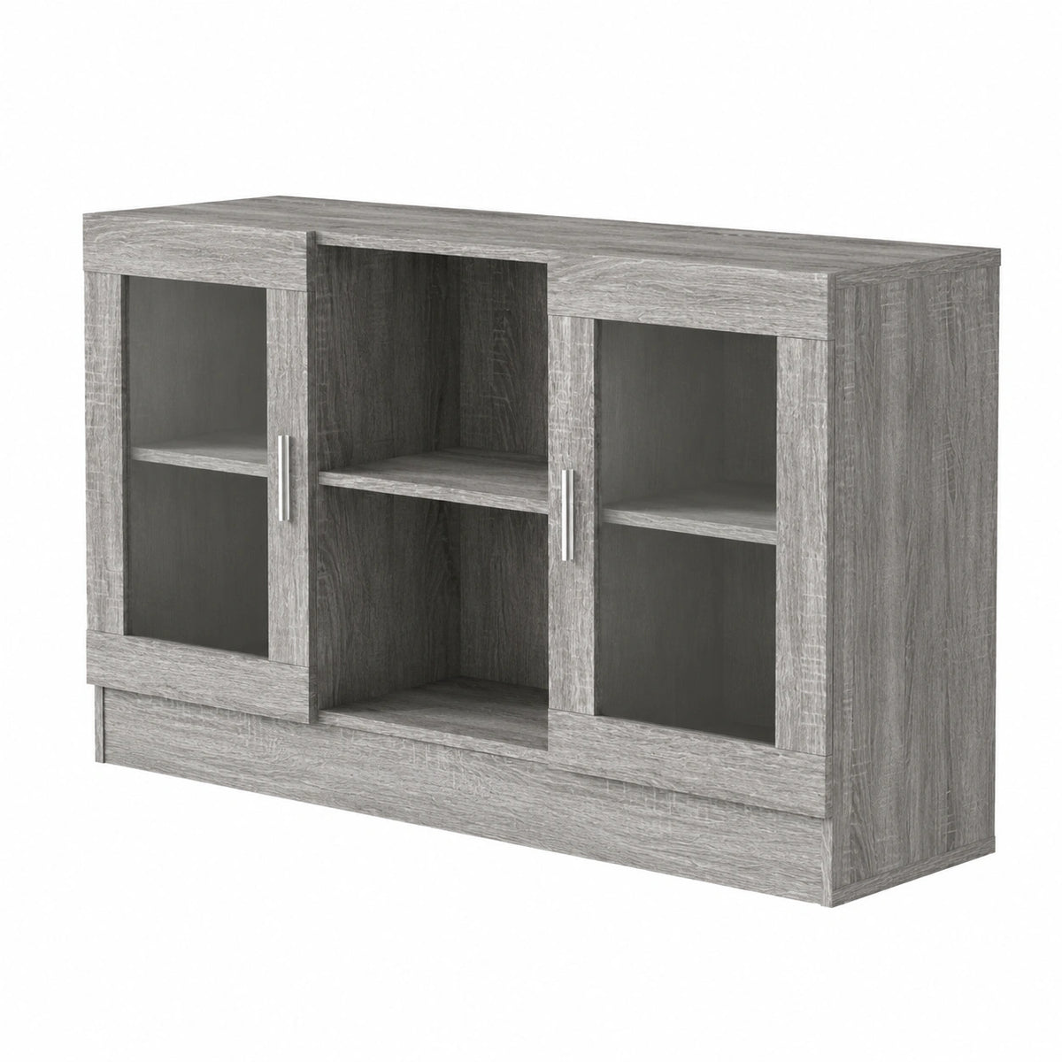 Armoire, avec rangement, avec étagères, avec portes, 120 x 30,5 x 70 cm, coloris gris, pour la chambre