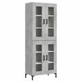 Buffet, 69,5 x 34 x 180 cm, coloris gris, pour la salle à manger ou le salon