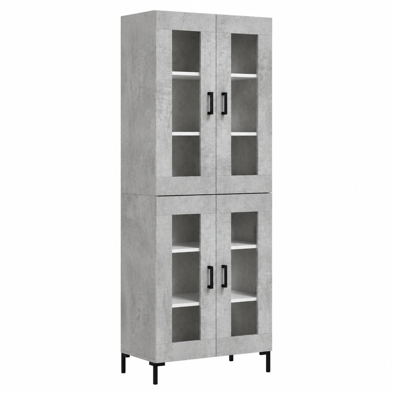 Buffet, 69,5 x 34 x 180 cm, coloris gris, pour la salle à manger ou le salon