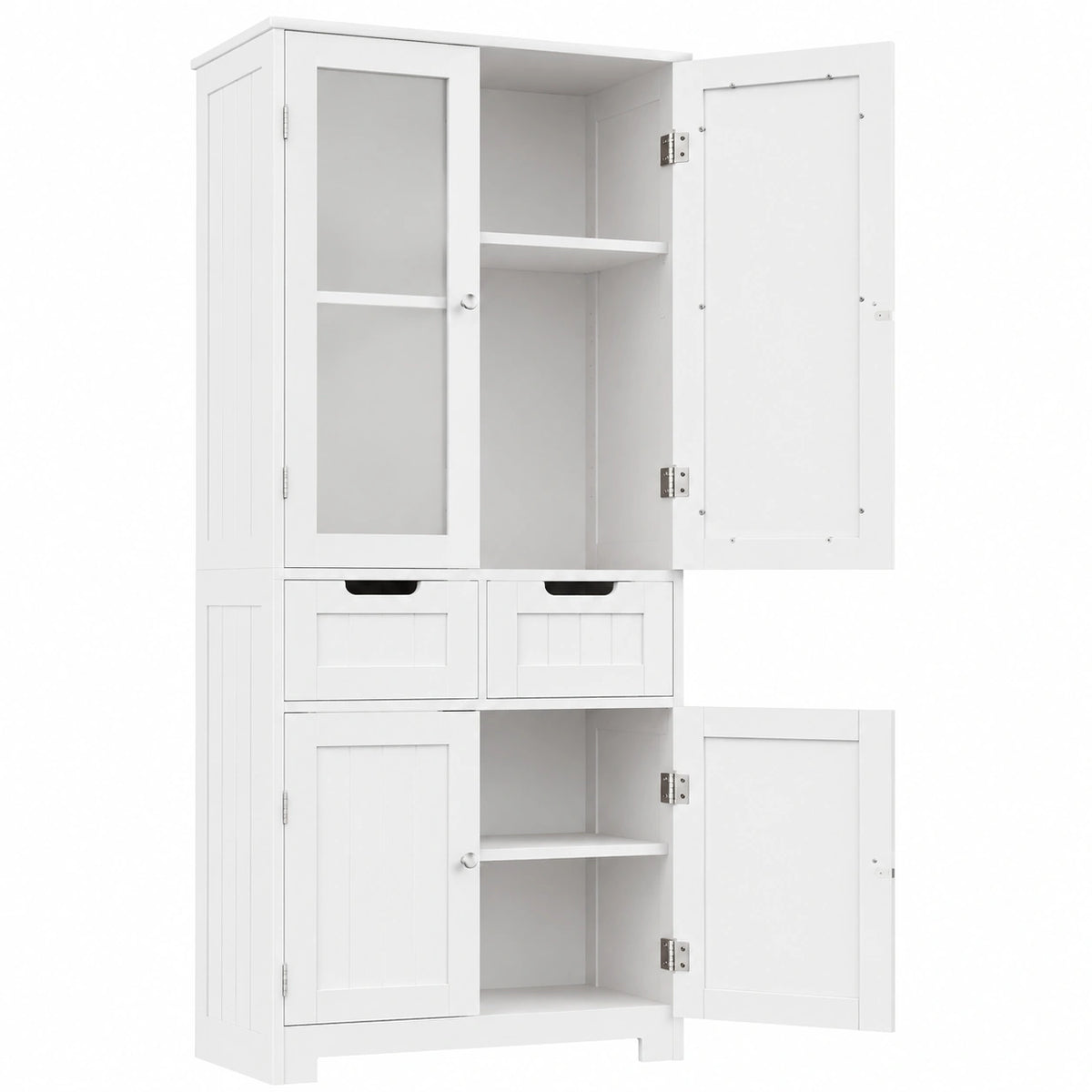 Armoire, avec tiroirs, avec portes, coloris blanc, pour la chambre