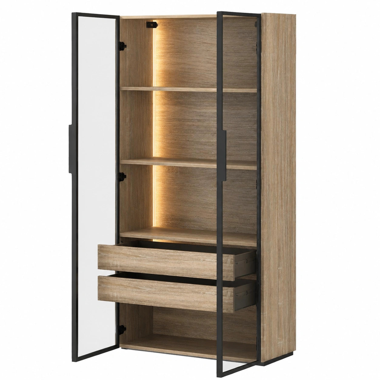 Armoire, réglable, avec rangement, avec tiroirs, en verre, pour la chambre