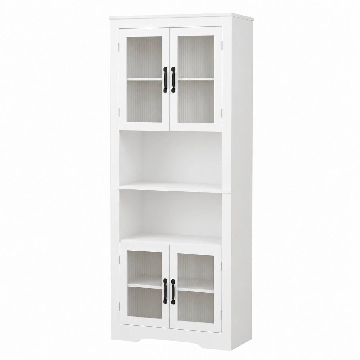 Armoire, réglable, avec rangement, avec étagères, en verre, 66 x 35 x 171 cm, coloris blanc, pour la chambre